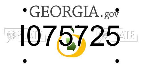 I075725 Georgia License Plate