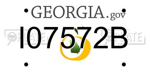 I07572B Georgia License Plate