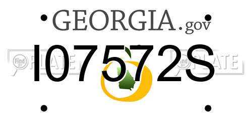 I07572S Georgia License Plate