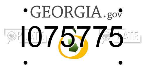 I075775 Georgia License Plate