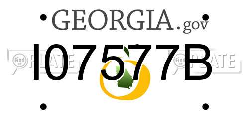 I07577B Georgia License Plate