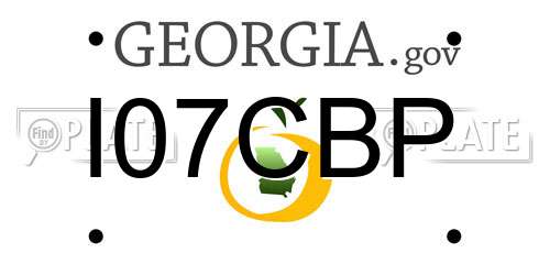 I07CBP Georgia License Plate