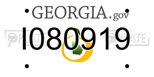 I080919 Georgia License Plate