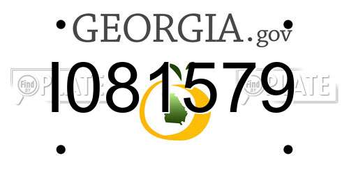 I081579 Georgia License Plate