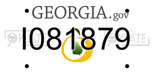 I081879 Georgia License Plate