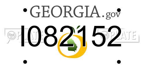 I082152 Georgia License Plate