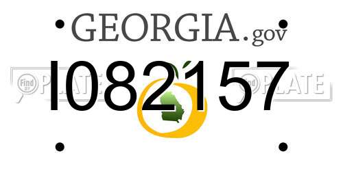 I082157 Georgia License Plate