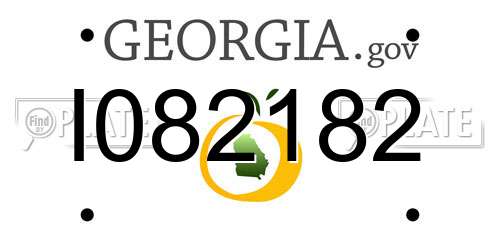 I082182 Georgia License Plate