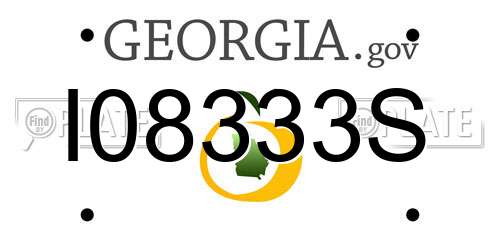 I08333S Georgia License Plate