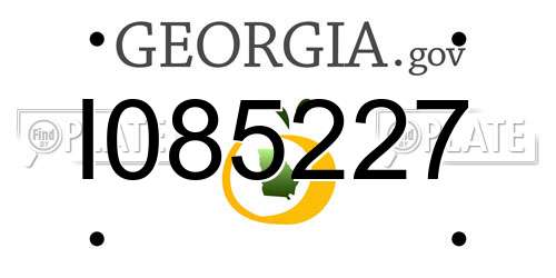 I085227 Georgia License Plate