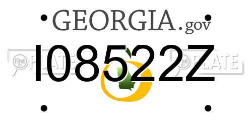I08522Z Georgia License Plate