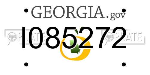 I085272 Georgia License Plate