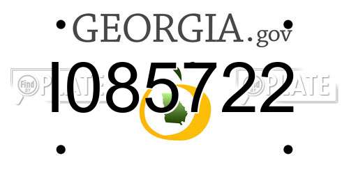 I085722 Georgia License Plate