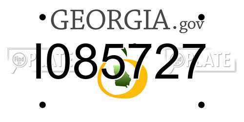 I085727 Georgia License Plate