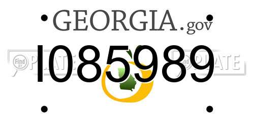 I085989 Georgia License Plate