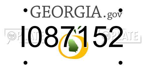 I087152 Georgia License Plate