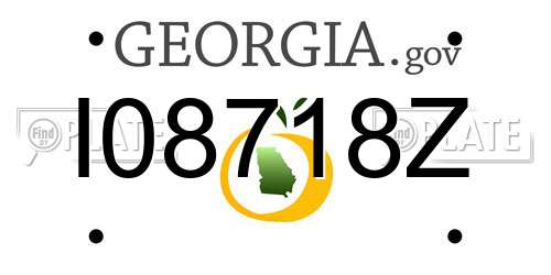 I08718Z Georgia License Plate