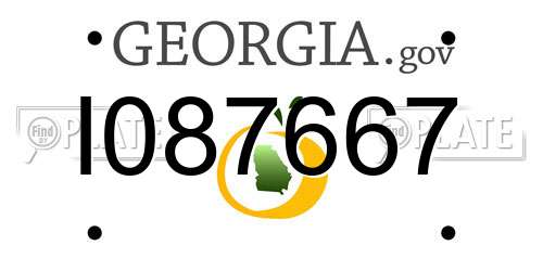 I087667 Georgia License Plate
