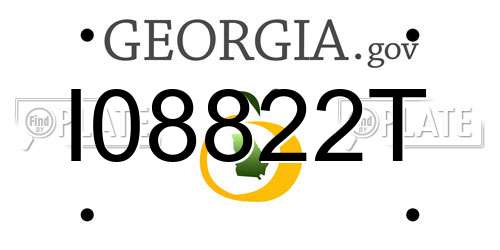 I08822T Georgia License Plate