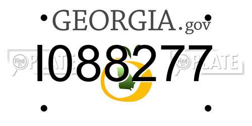 I088277 Georgia License Plate
