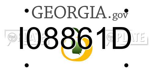 I08861D Georgia License Plate
