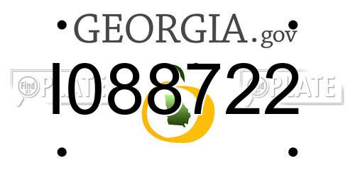 I088722 Georgia License Plate
