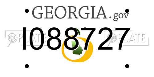 I088727 Georgia License Plate