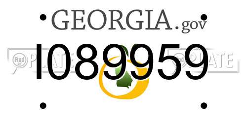 I089959 Georgia License Plate
