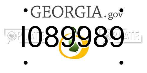 I089989 Georgia License Plate
