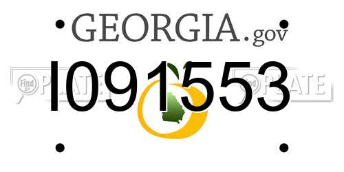 I091553 Georgia License Plate