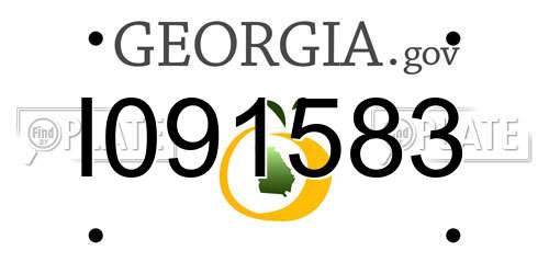 I091583 Georgia License Plate