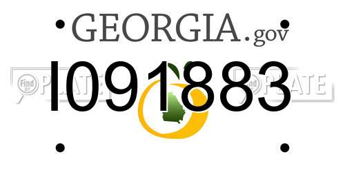 I091883 Georgia License Plate