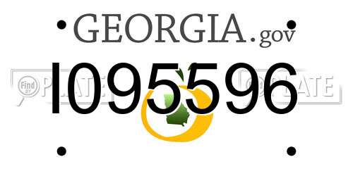 I095596 Georgia License Plate