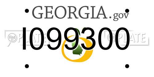 I099300 Georgia License Plate