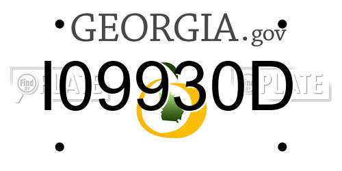 I09930D Georgia License Plate