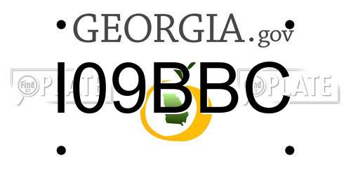 I09BBC Georgia License Plate