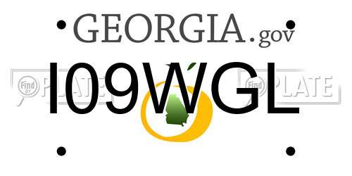 I09WGL Georgia License Plate