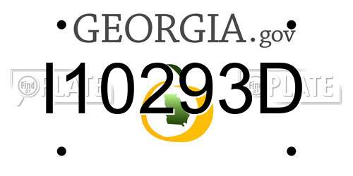I10293D Georgia License Plate