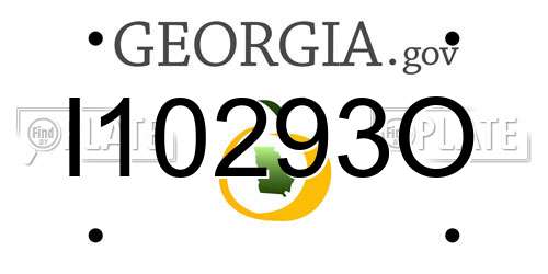 I10293O Georgia License Plate