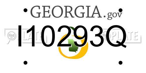 I10293Q Georgia License Plate