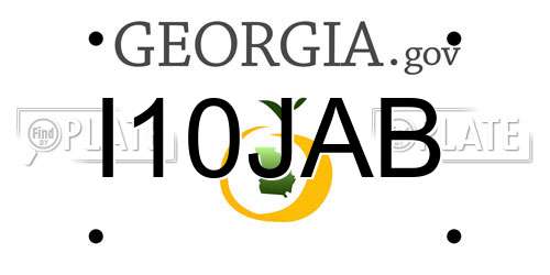 I10JAB Georgia License Plate