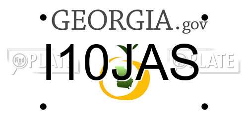 I10JAS Georgia License Plate