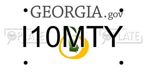 I10MTY Georgia License Plate