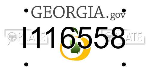 I116558 Georgia License Plate