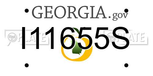 I11655S Georgia License Plate