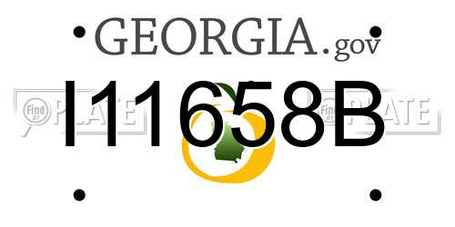 I11658B Georgia License Plate