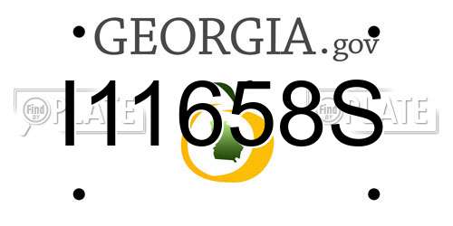 I11658S Georgia License Plate