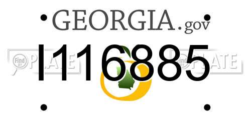 I116885 Georgia License Plate