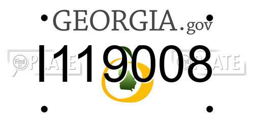 I119008 Georgia License Plate