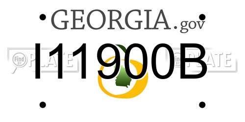 I11900B Georgia License Plate